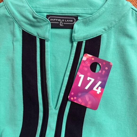 Duffield Lane Mackinac Solid Julep.Navy Sleeveless Midi A Line Dress Size L NWT - Picture 9 of 9